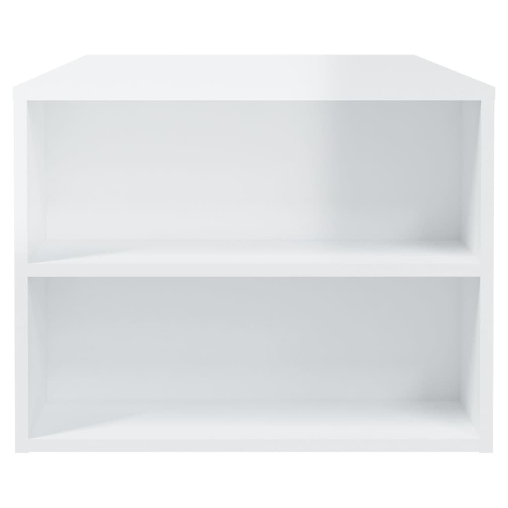 Table basse blanc brillant 102x55x42 cm bois d’ingénierie - Tables basses
