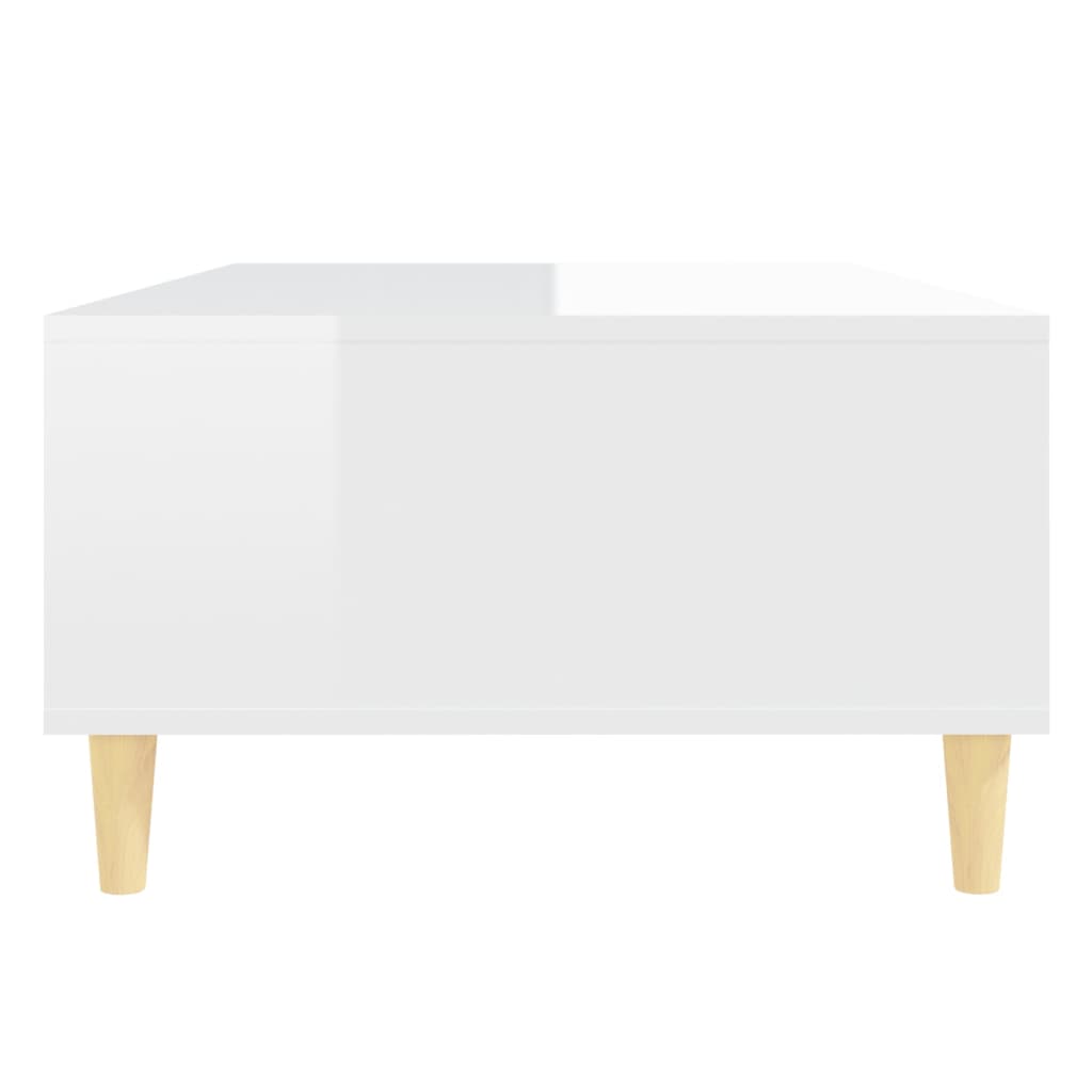 Table basse blanc brillant 103,5x60x35 cm bois d’ingénierie - Tables basses