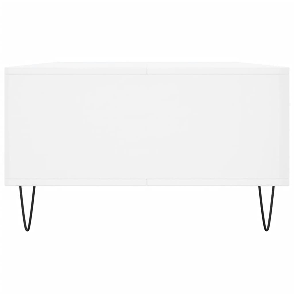 Table basse blanc brillant 104x60x35 cm bois d’ingénierie - Tables basses