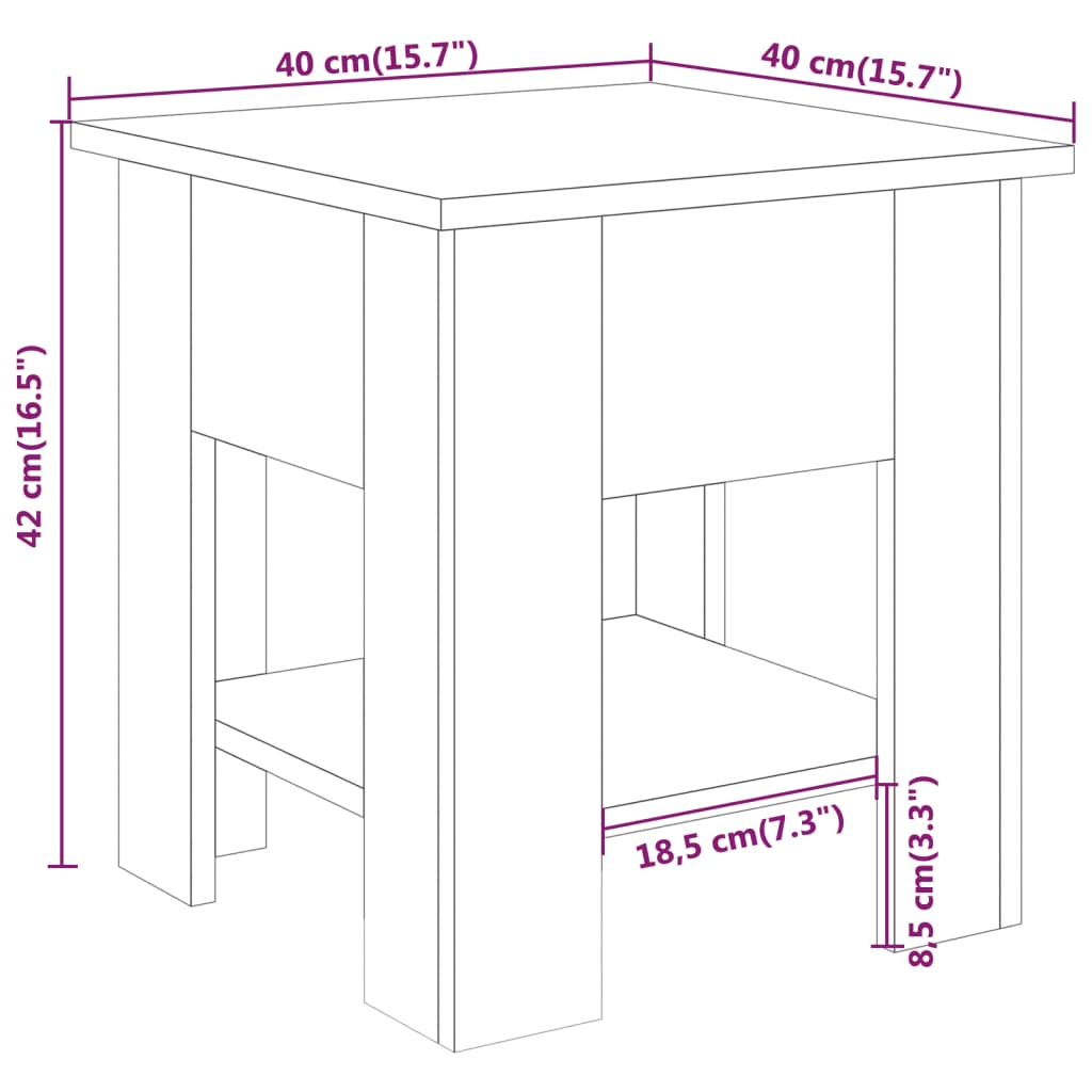 Table basse blanc brillant 40x40x42 cm bois d’ingénierie - Tables basses