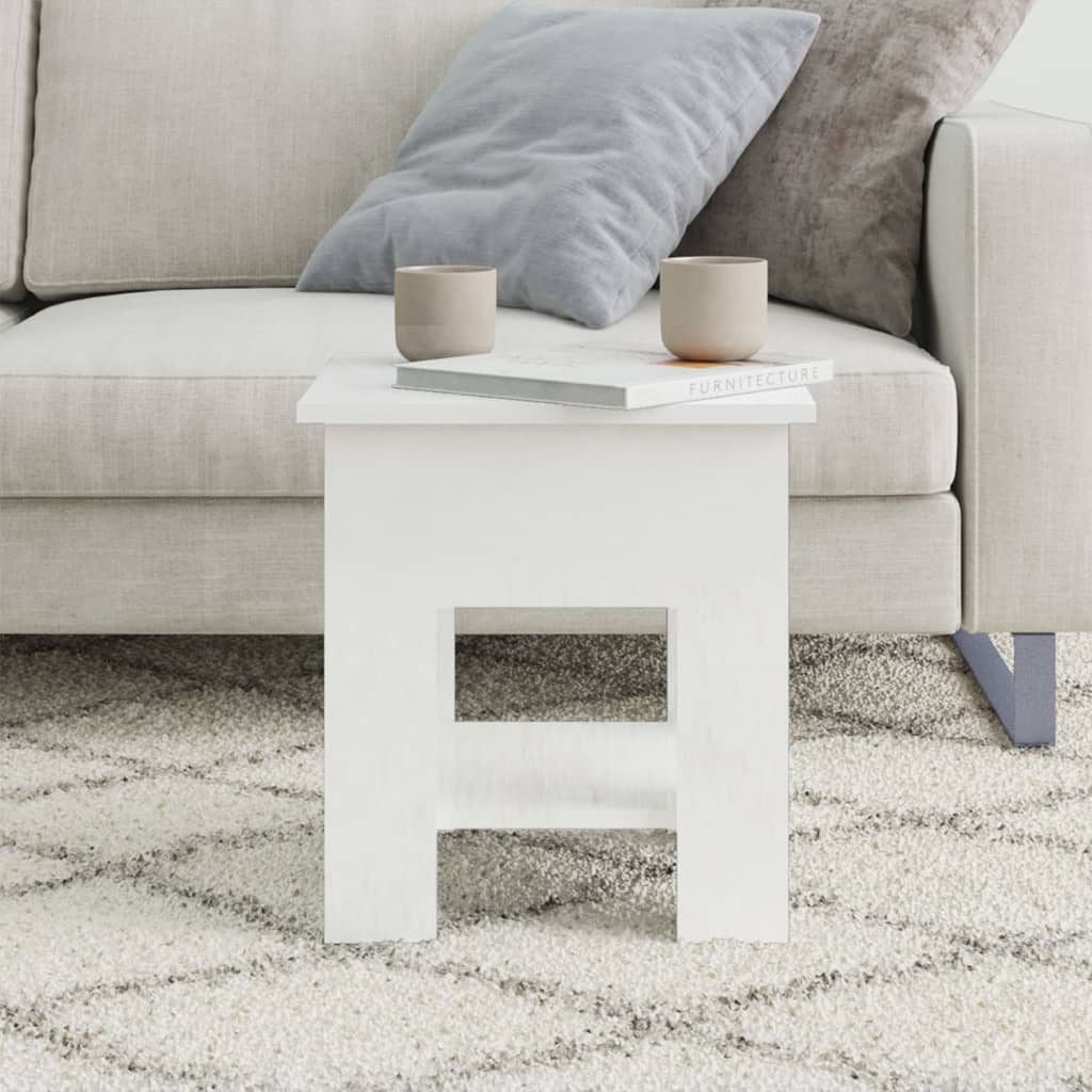 Table basse blanc brillant 40x40x42 cm bois d’ingénierie - Tables basses