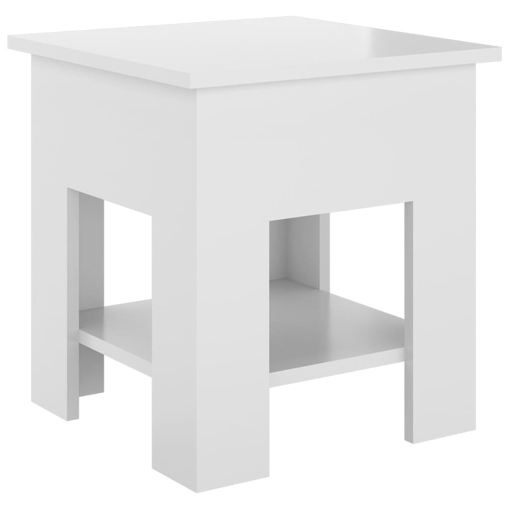 Table basse blanc brillant 40x40x42 cm bois d’ingénierie - Tables basses