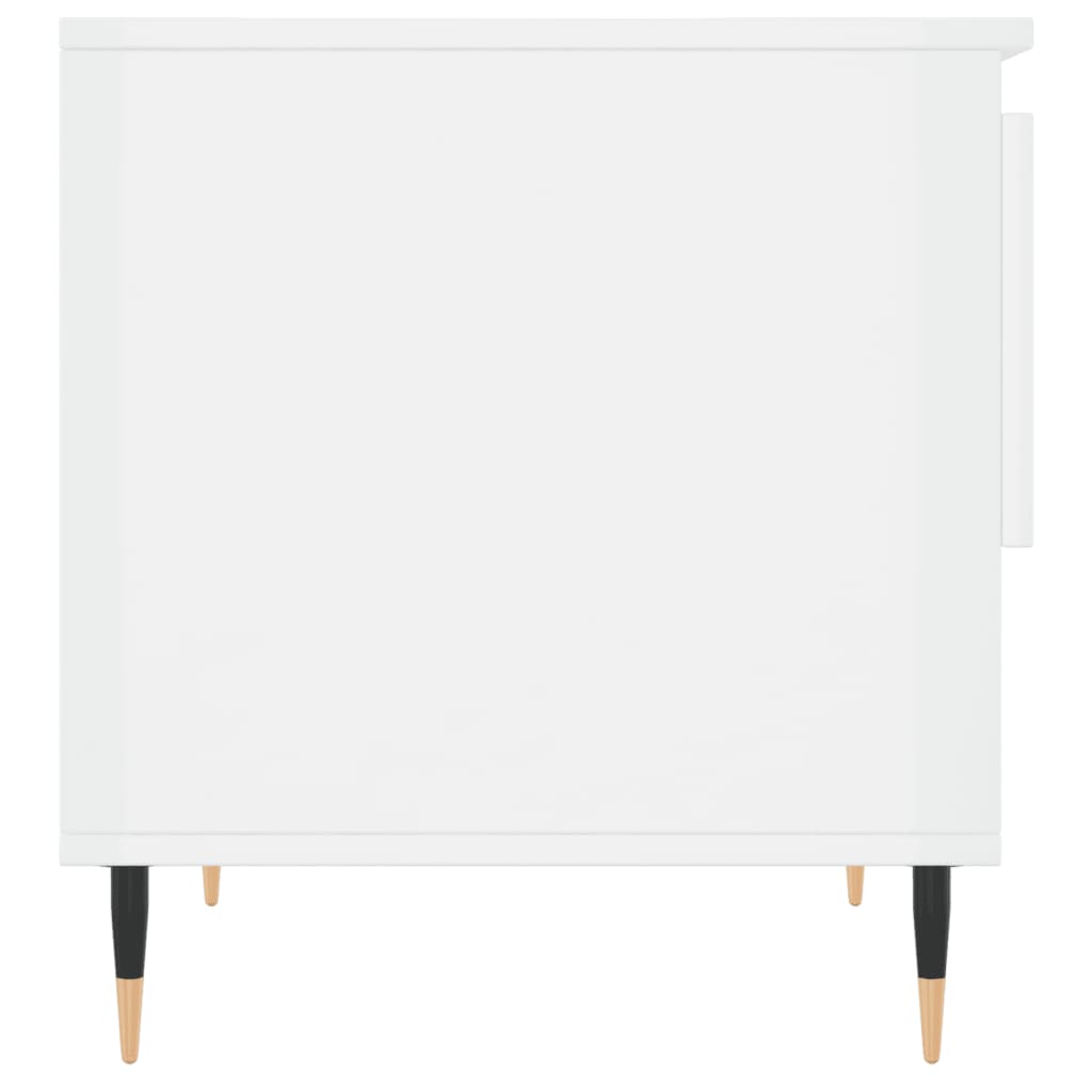 Table basse blanc brillant 50x46x50 cm bois d’ingénierie - Tables basses