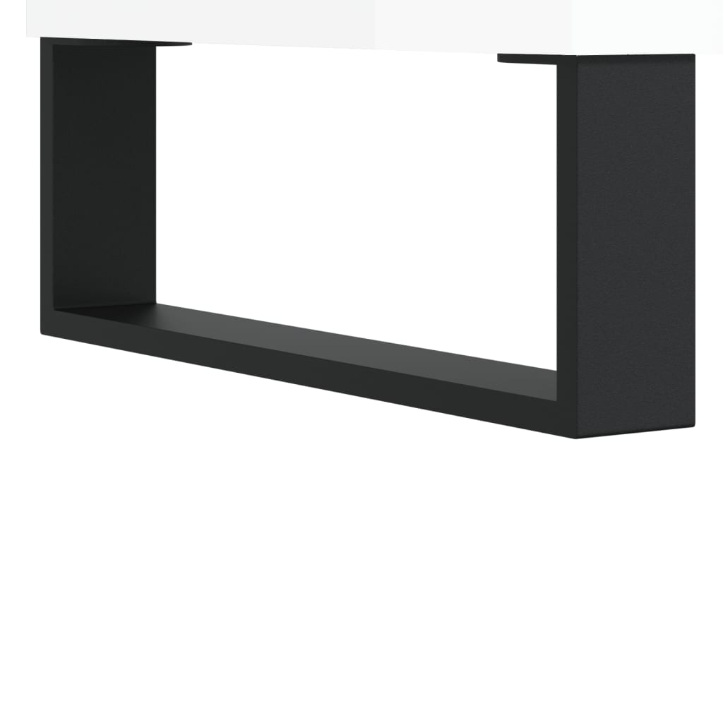 Table basse blanc brillant 50x46x50 cm bois d’ingénierie - Tables basses