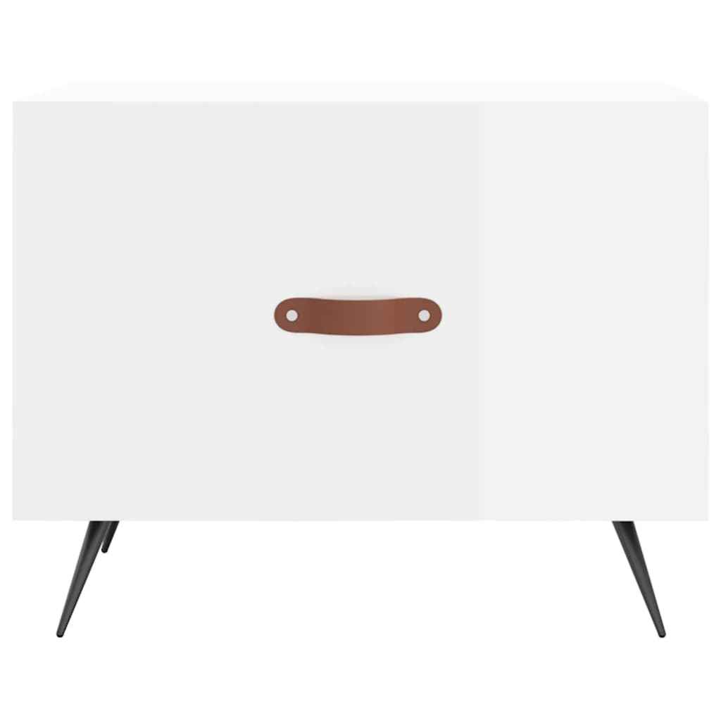 Table basse blanc brillant 50x50x40 cm bois d’ingénierie - Tables basses