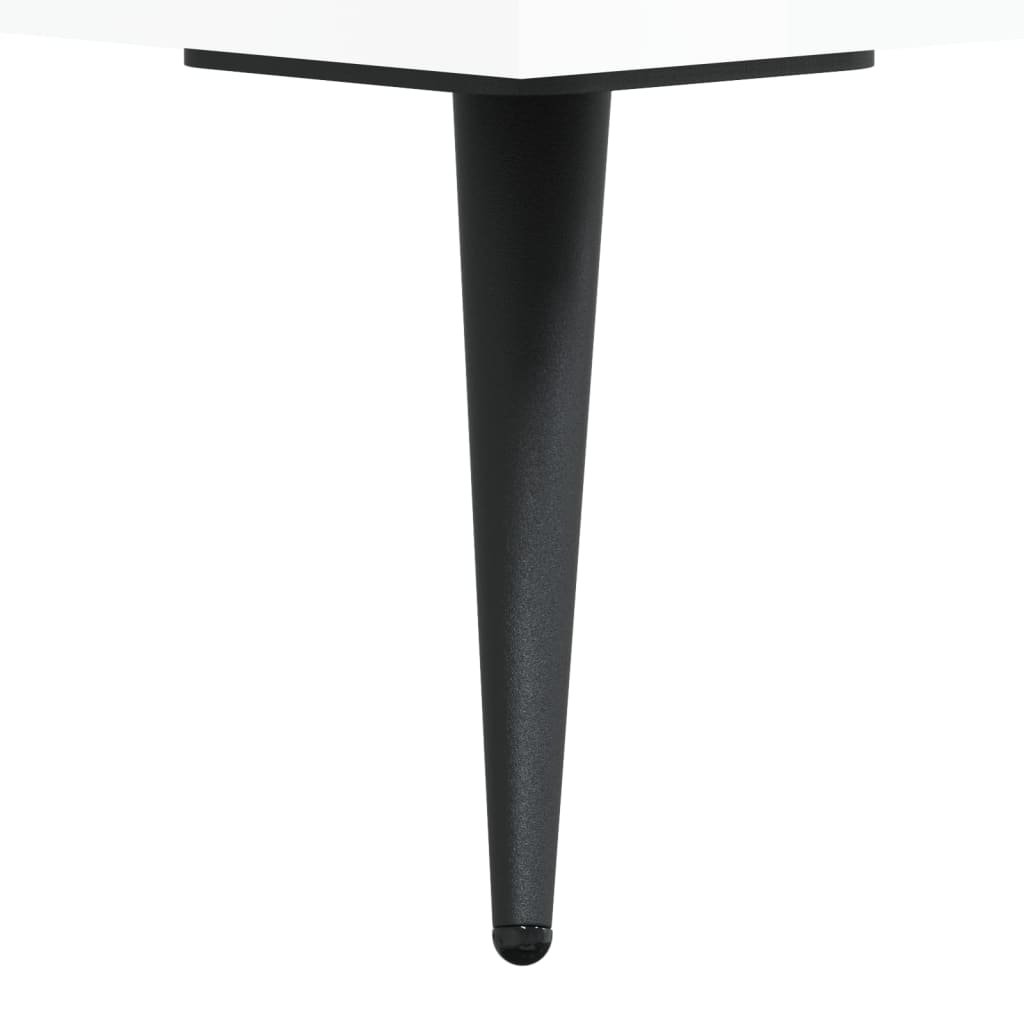 Table basse blanc brillant 50x50x40 cm bois d’ingénierie - Tables basses