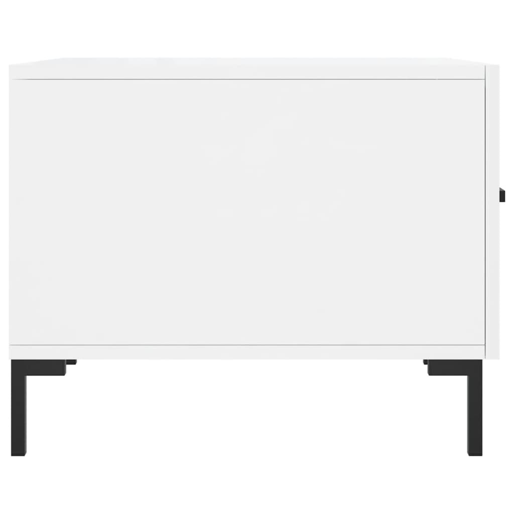 Table basse blanc brillant 50x50x40 cm bois d’ingénierie - Tables basses