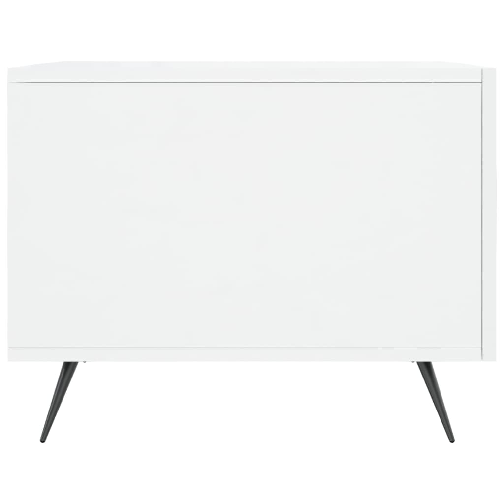 Table basse blanc brillant 50x50x40 cm bois d’ingénierie - Tables basses