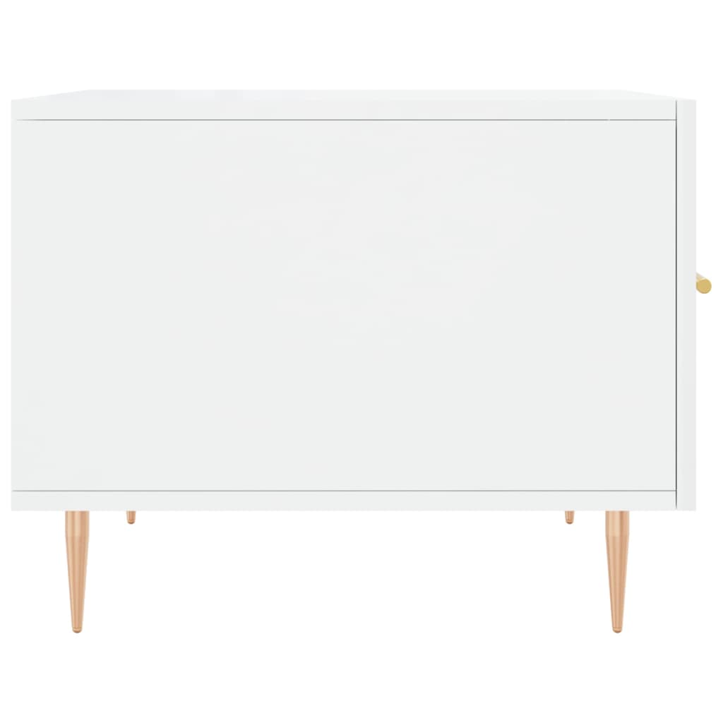 Table basse blanc brillant 50x50x40 cm bois d’ingénierie - Tables basses
