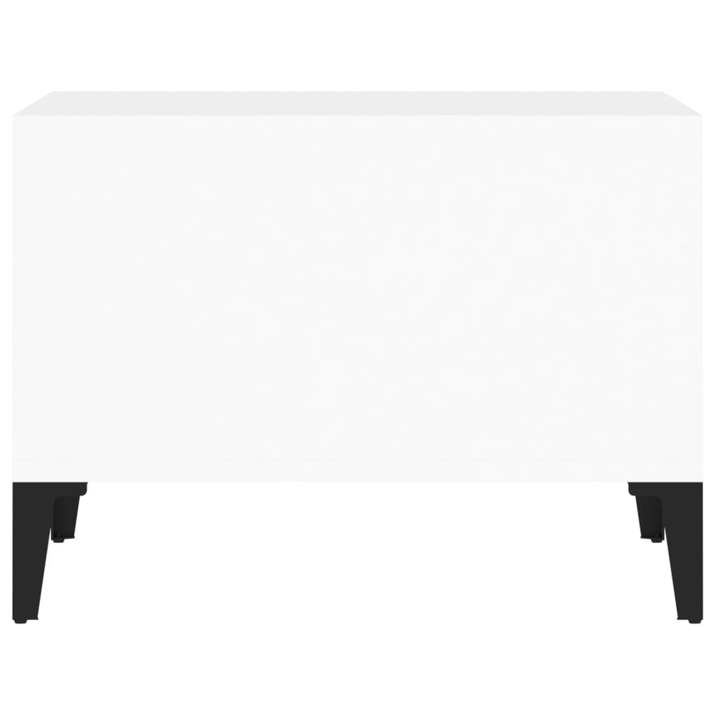 Table basse Blanc brillant 60x50x36,5 cm Bois d’ingénierie - Tables basses