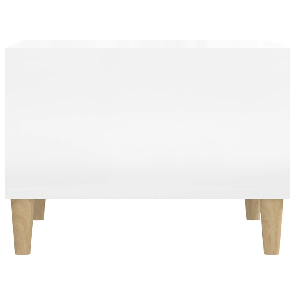 Table basse Blanc brillant 60x50x36,5 cm Bois d’ingénierie - Tables basses