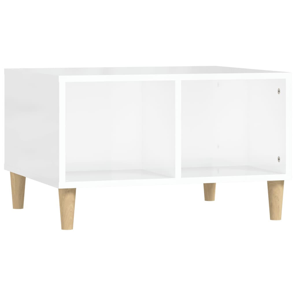 Table basse Blanc brillant 60x50x36,5 cm Bois d’ingénierie - Tables basses