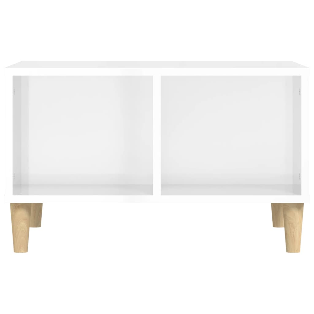 Table basse Blanc brillant 60x50x36,5 cm Bois d’ingénierie - Tables basses