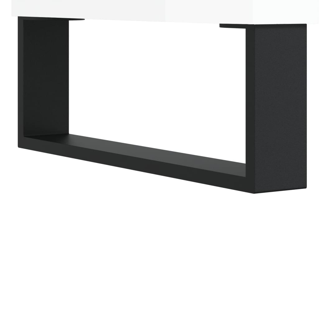 Table basse blanc brillant 60x60x30 cm bois d’ingénierie - Tables basses