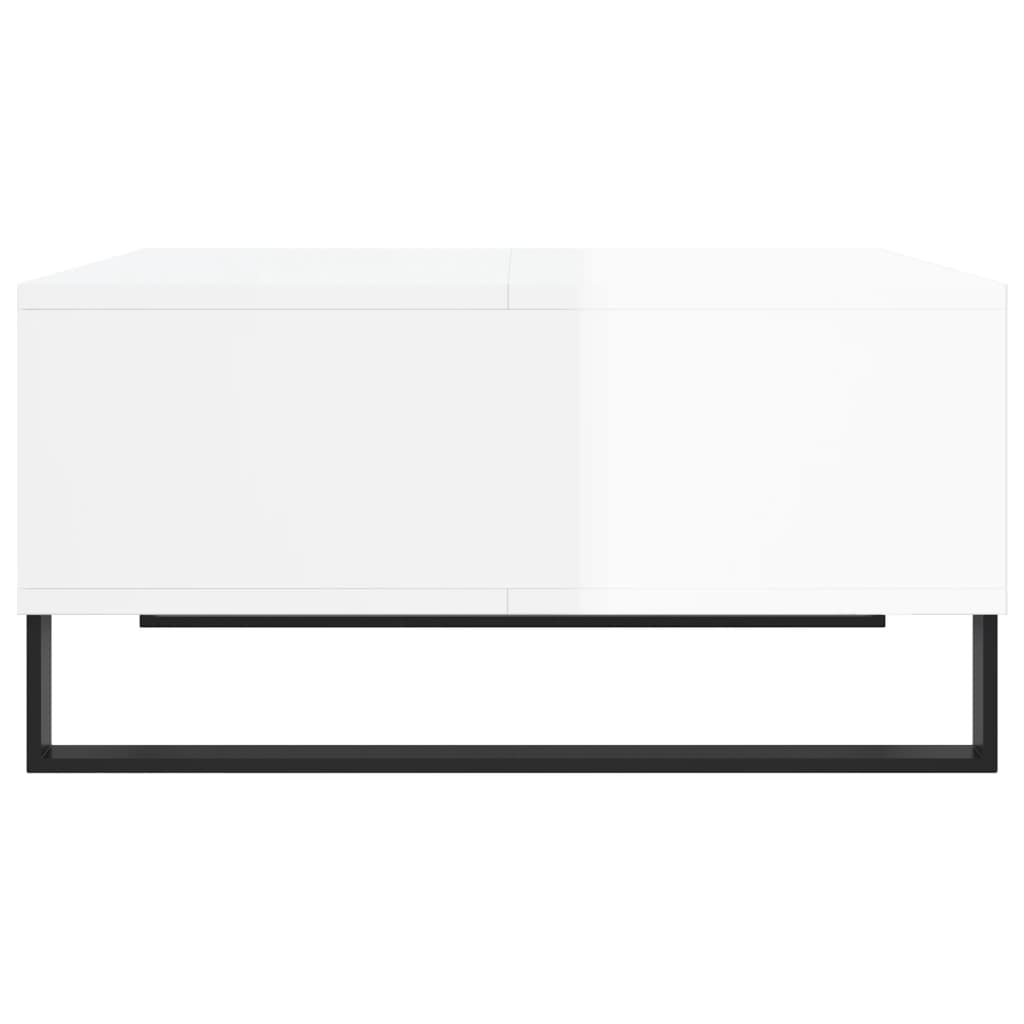 Table basse blanc brillant 60x60x30 cm bois d’ingénierie - Tables basses
