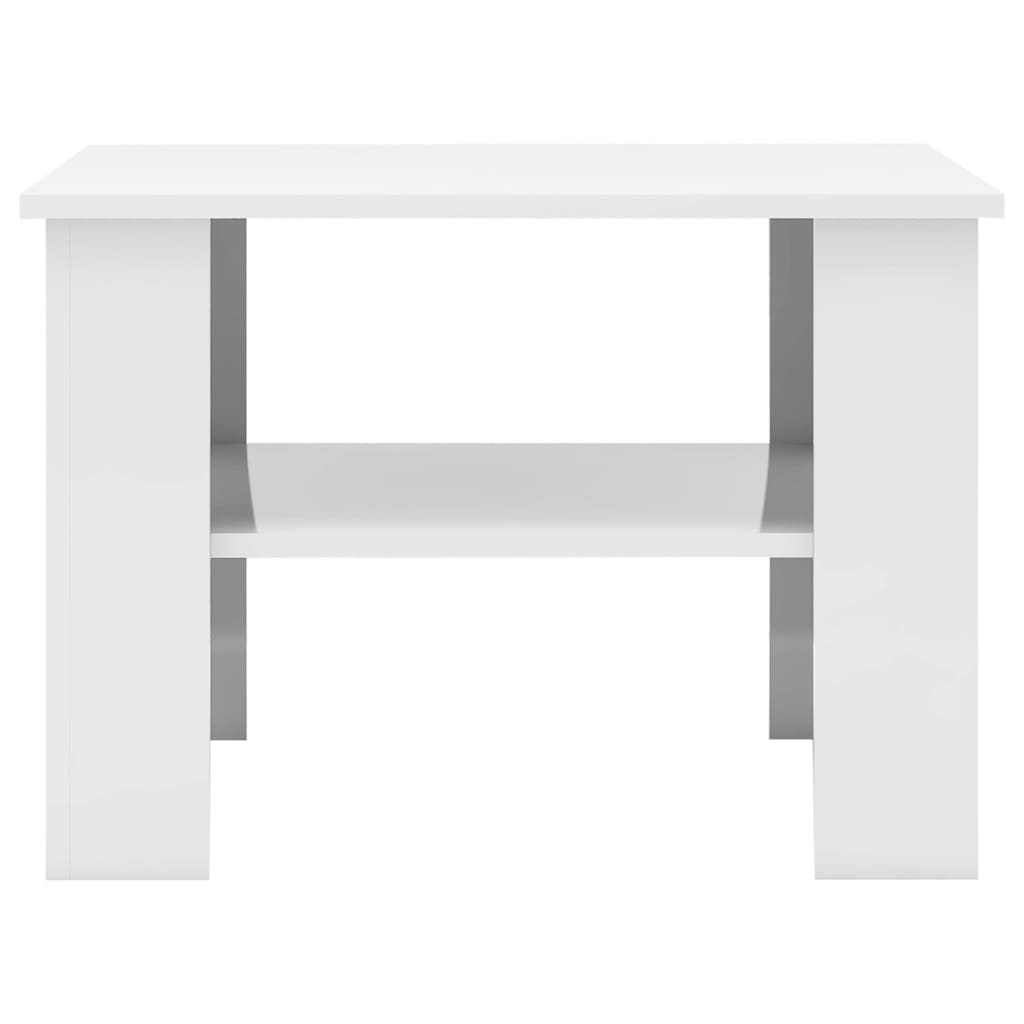 Table basse Blanc brillant 60x60x42 cm Bois d’ingénierie - Tables basses
