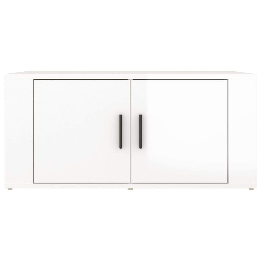 Table basse Blanc brillant 80x50x36 cm Bois d’ingénierie - Tables basses