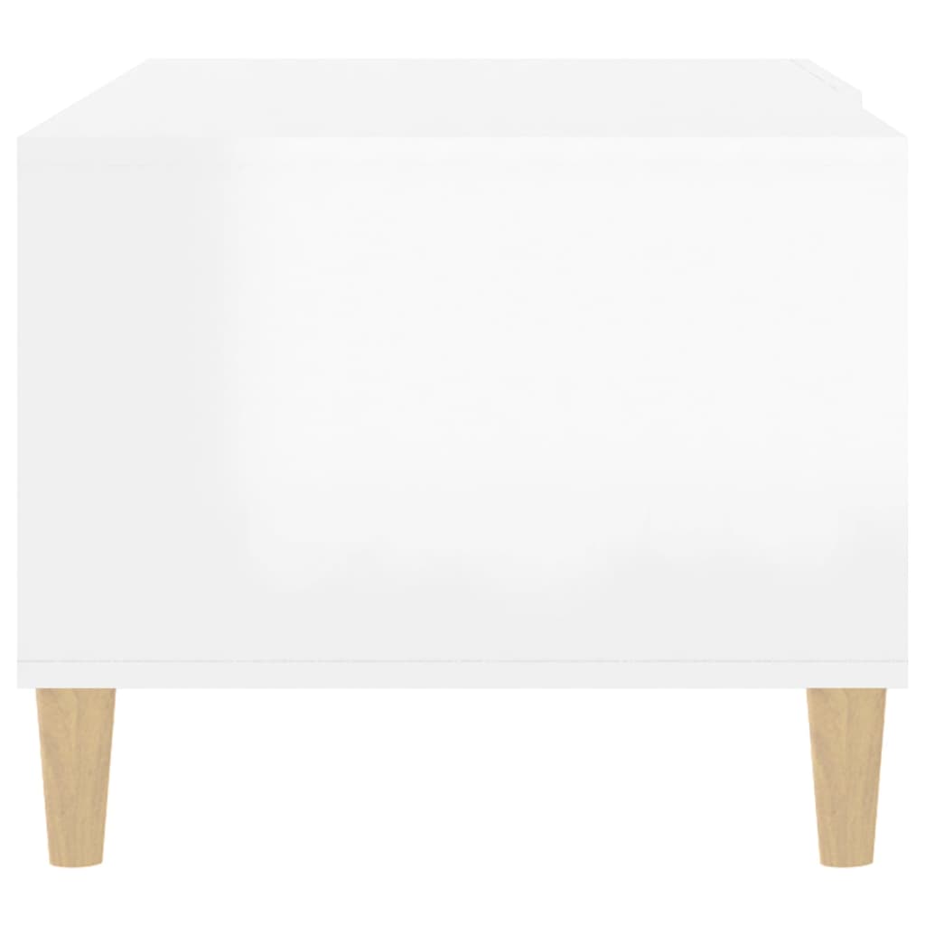 Table basse Blanc brillant 89,5x50x40 cm Bois d’ingénierie - Tables basses