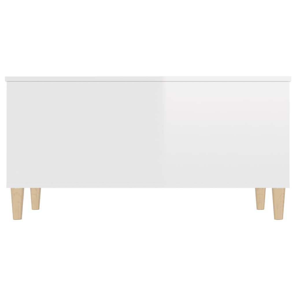 Table basse Blanc brillant 90x44,5x45 cm Bois d’ingénierie - Tables basses