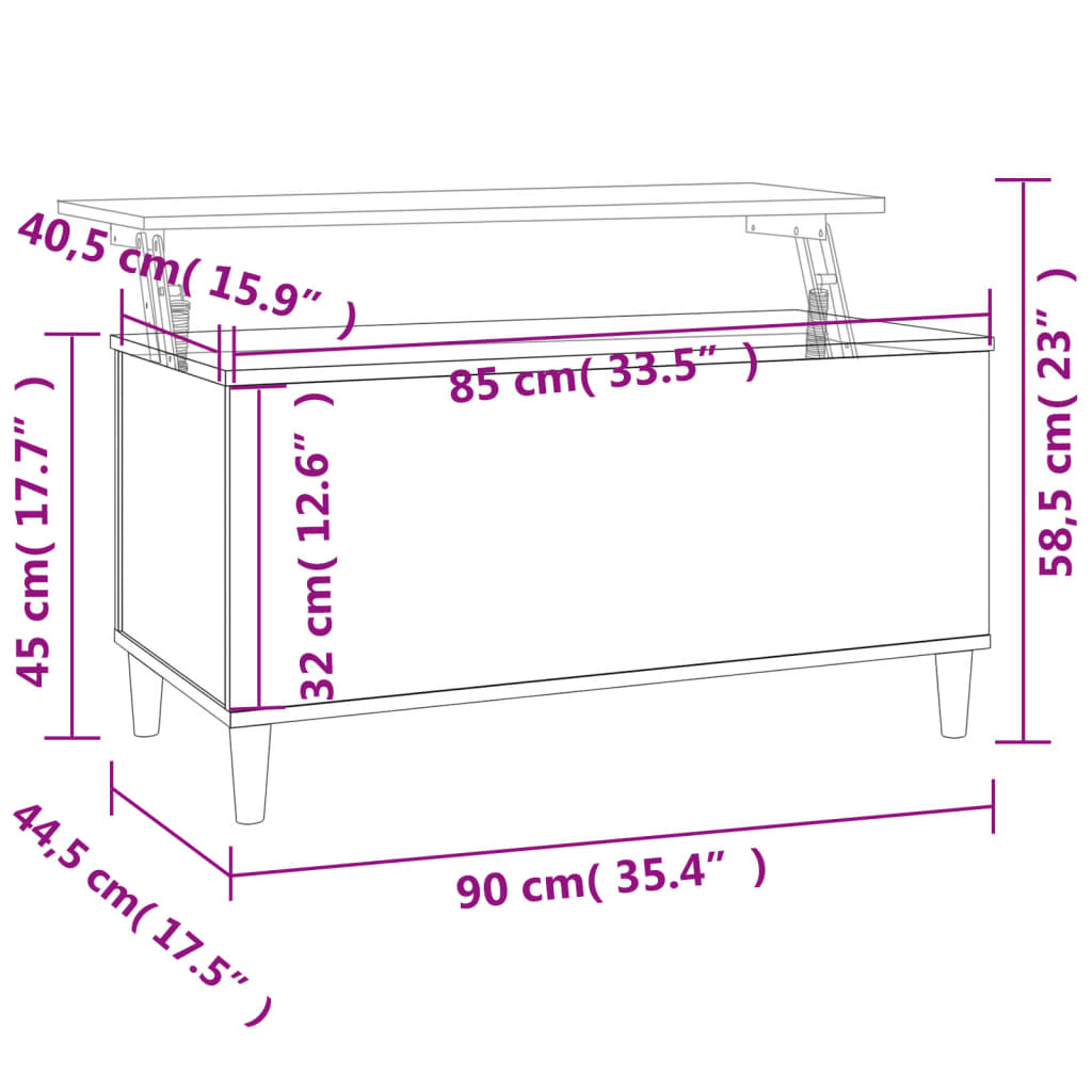 Table basse Blanc brillant 90x44,5x45 cm Bois d’ingénierie - Tables basses