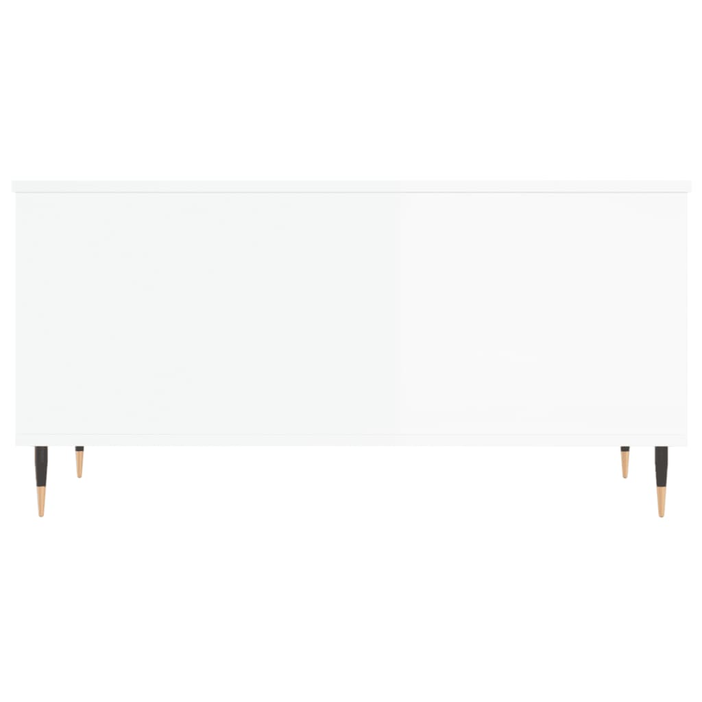 Table basse Blanc brillant 90x44,5x45 cm Bois d’ingénierie - Tables basses