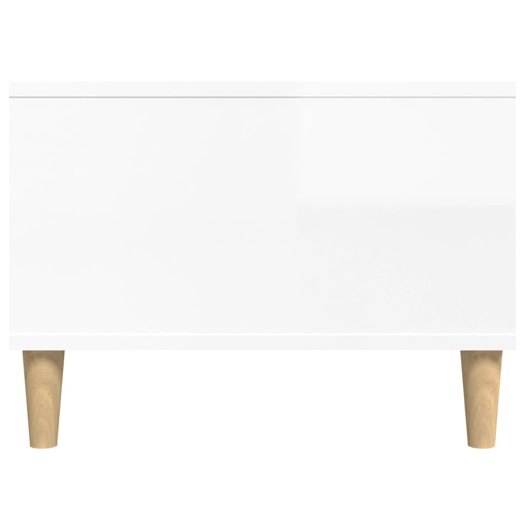 Table basse Blanc brillant 90x50x36,5 cm Bois d’ingénierie - Tables basses