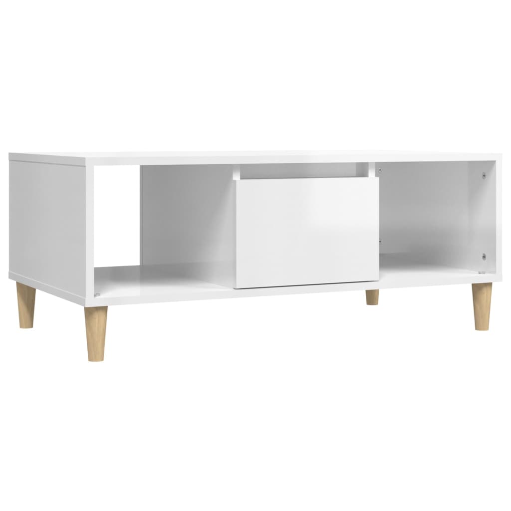 Table basse Blanc brillant 90x50x36,5 cm Bois d’ingénierie - Tables basses