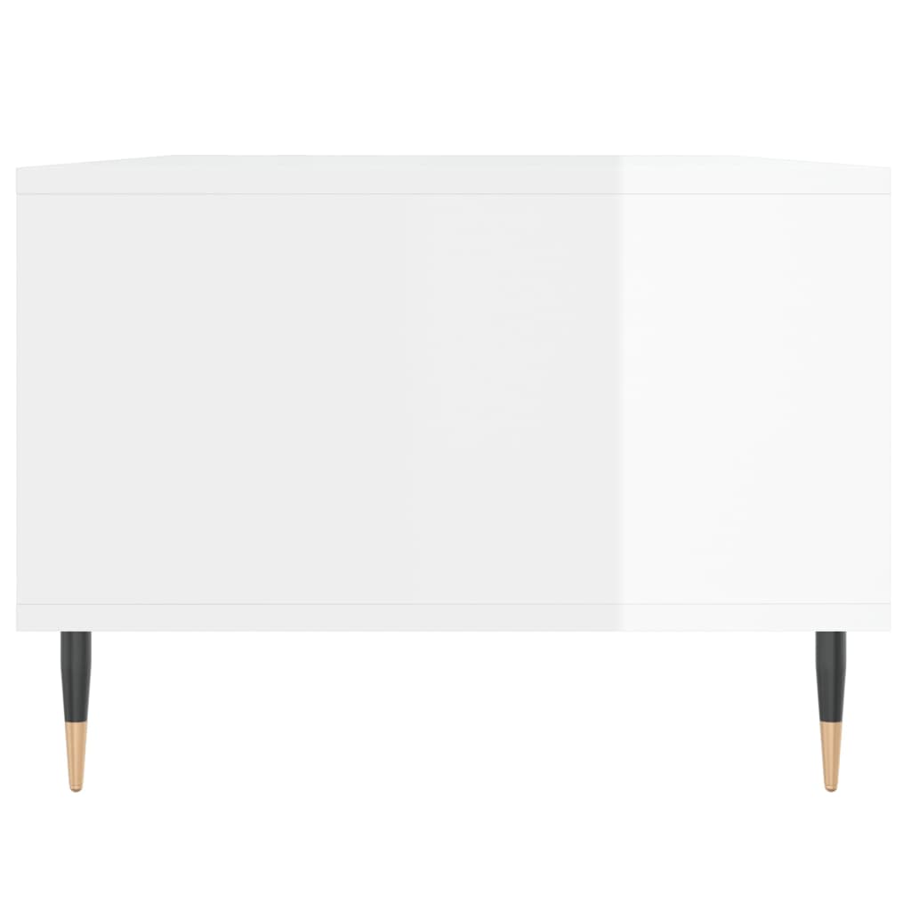 Table basse Blanc brillant 90x50x36,5 cm Bois d’ingénierie - Tables basses