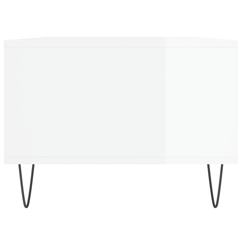 Table basse Blanc brillant 90x50x36,5 cm Bois d’ingénierie - Tables basses