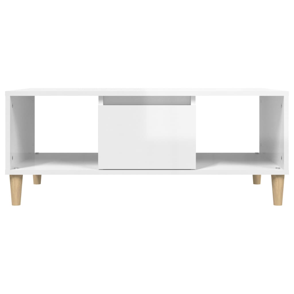 Table basse Blanc brillant 90x50x36,5 cm Bois d’ingénierie - Tables basses
