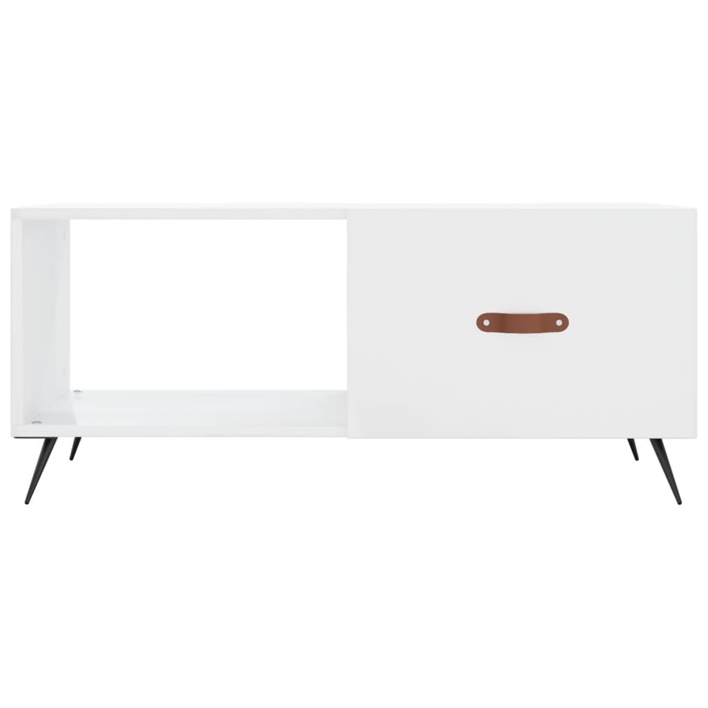 Table basse Blanc brillant 90x50x40 cm Bois d’ingénierie - Tables basses