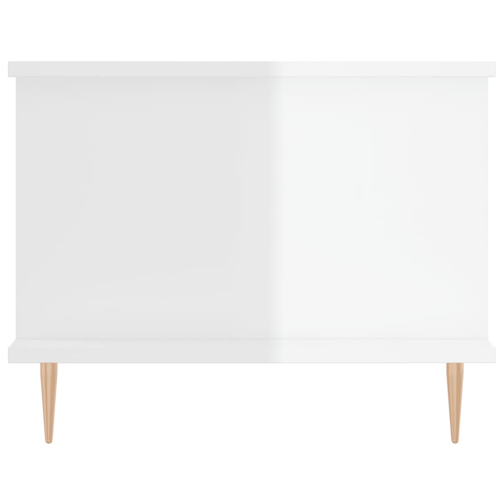 Table basse Blanc brillant 90x50x40 cm Bois d’ingénierie - Tables basses