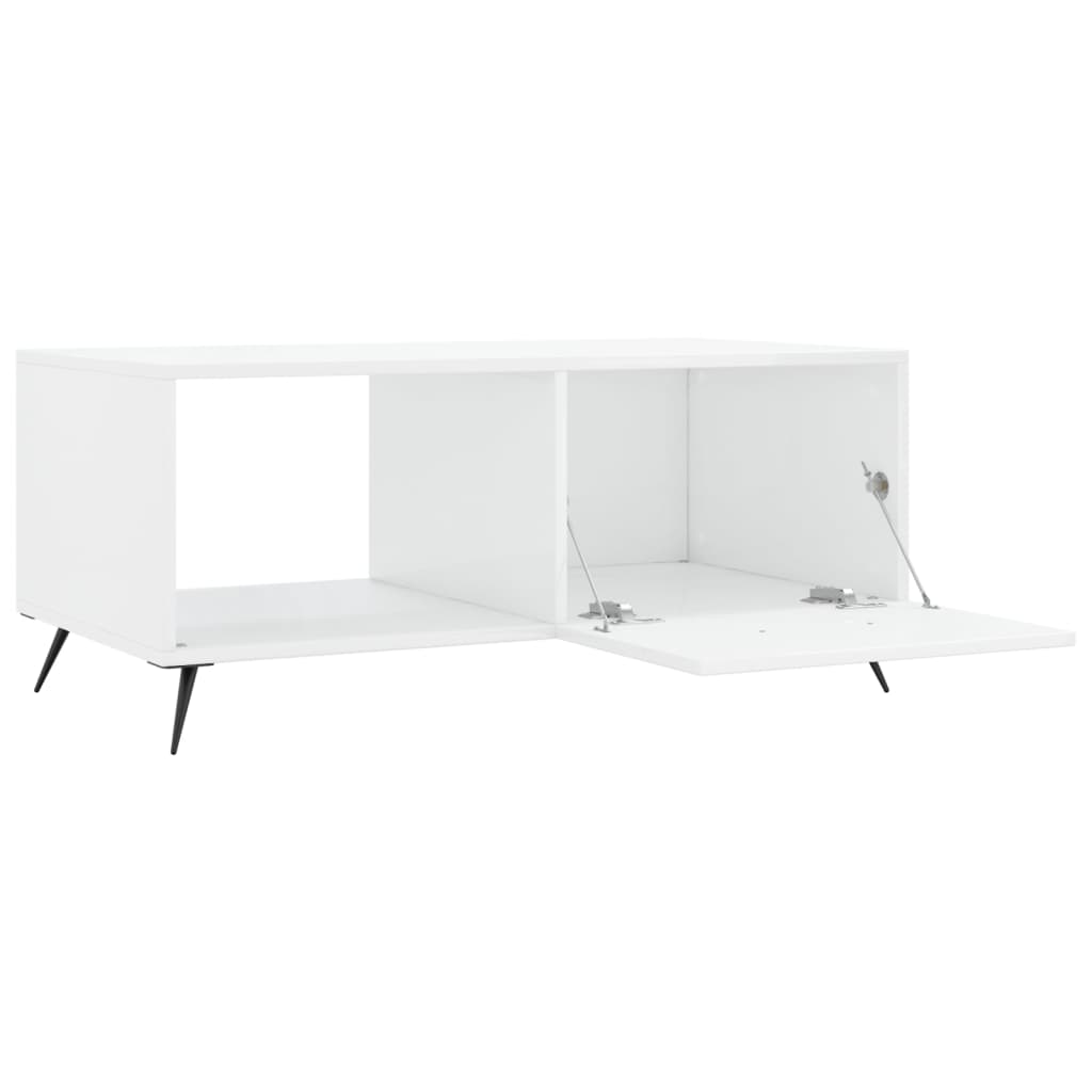 Table basse Blanc brillant 90x50x40 cm Bois d’ingénierie - Tables basses