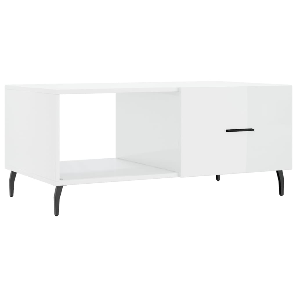 Table basse Blanc brillant 90x50x40 cm Bois d’ingénierie - Tables basses