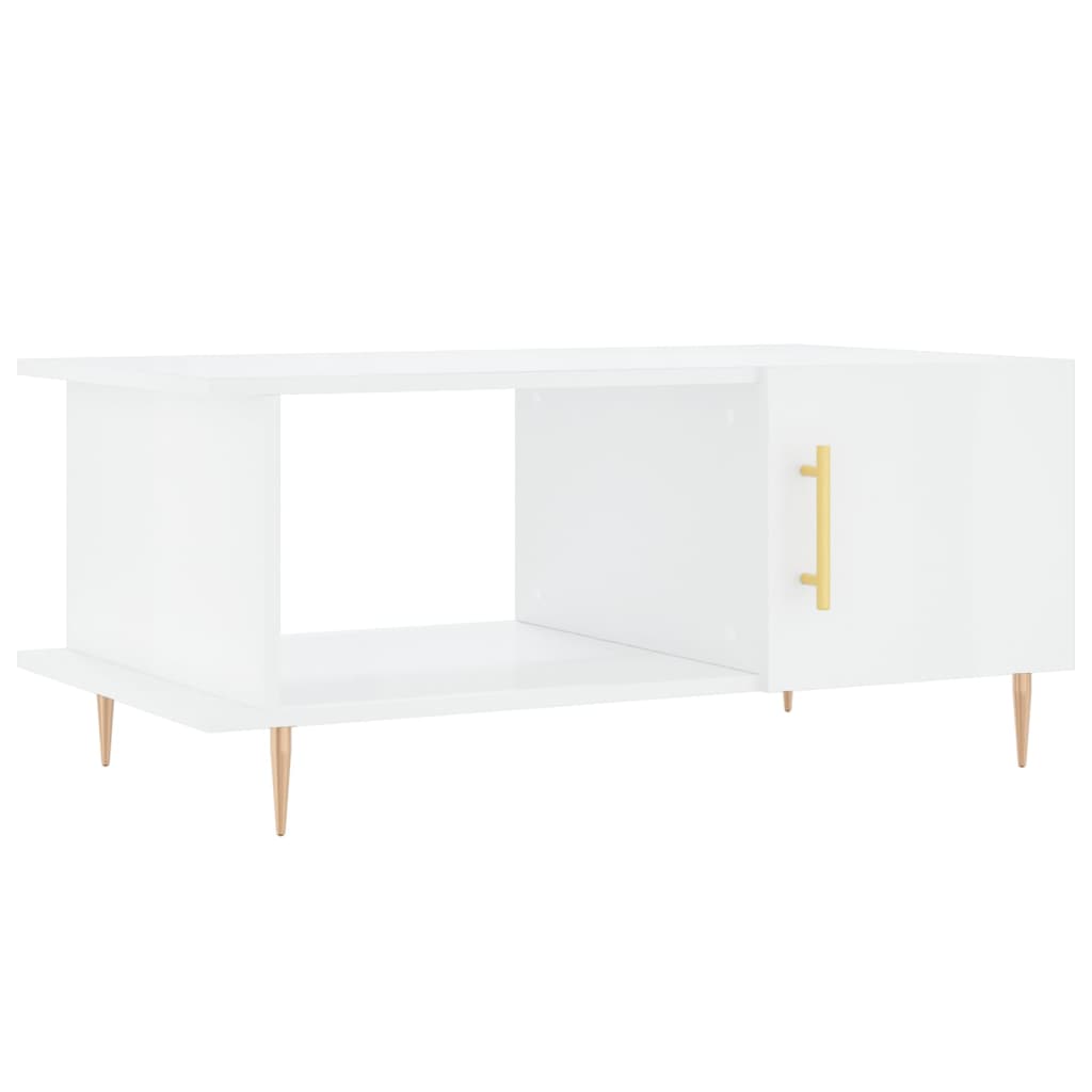 Table basse Blanc brillant 90x50x40 cm Bois d’ingénierie - Tables basses