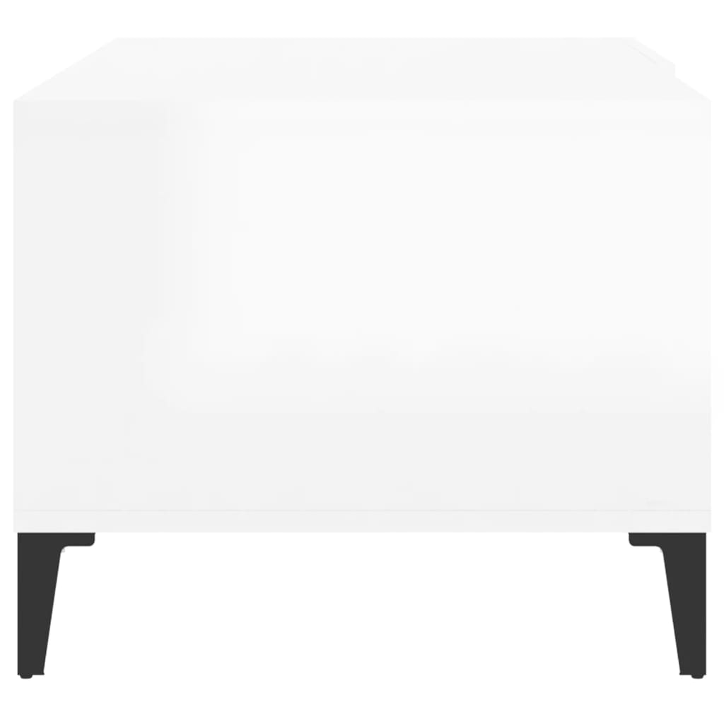 Table basse Blanc brillant 90x50x40 cm Bois d’ingénierie - Tables basses