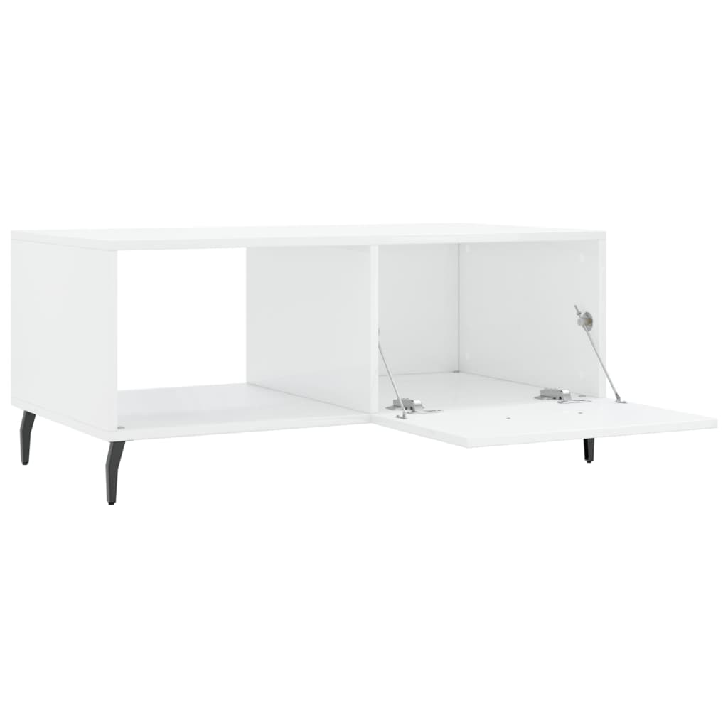 Table basse Blanc brillant 90x50x40 cm Bois d’ingénierie - Tables basses