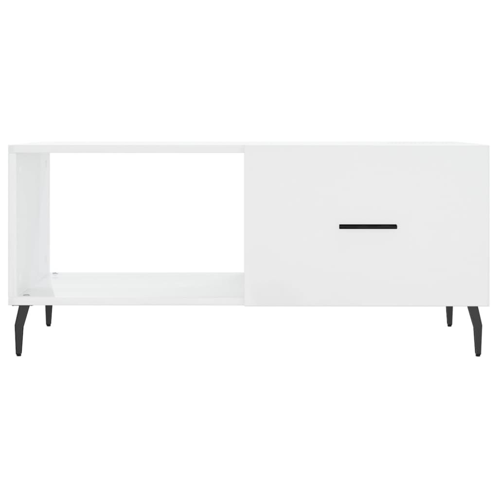 Table basse Blanc brillant 90x50x40 cm Bois d’ingénierie - Tables basses