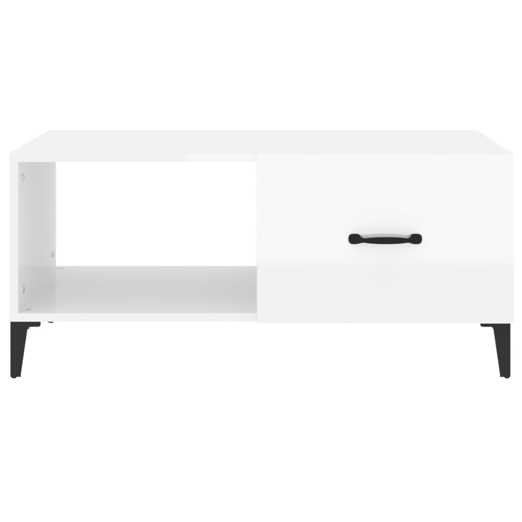Table basse Blanc brillant 90x50x40 cm Bois d’ingénierie - Tables basses