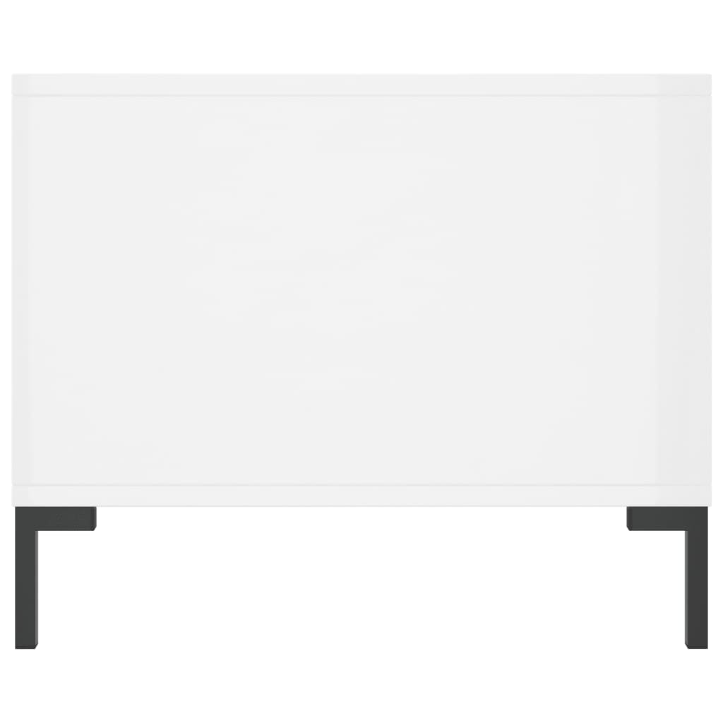 Table basse Blanc brillant 90x50x40 cm Bois d’ingénierie - Tables basses