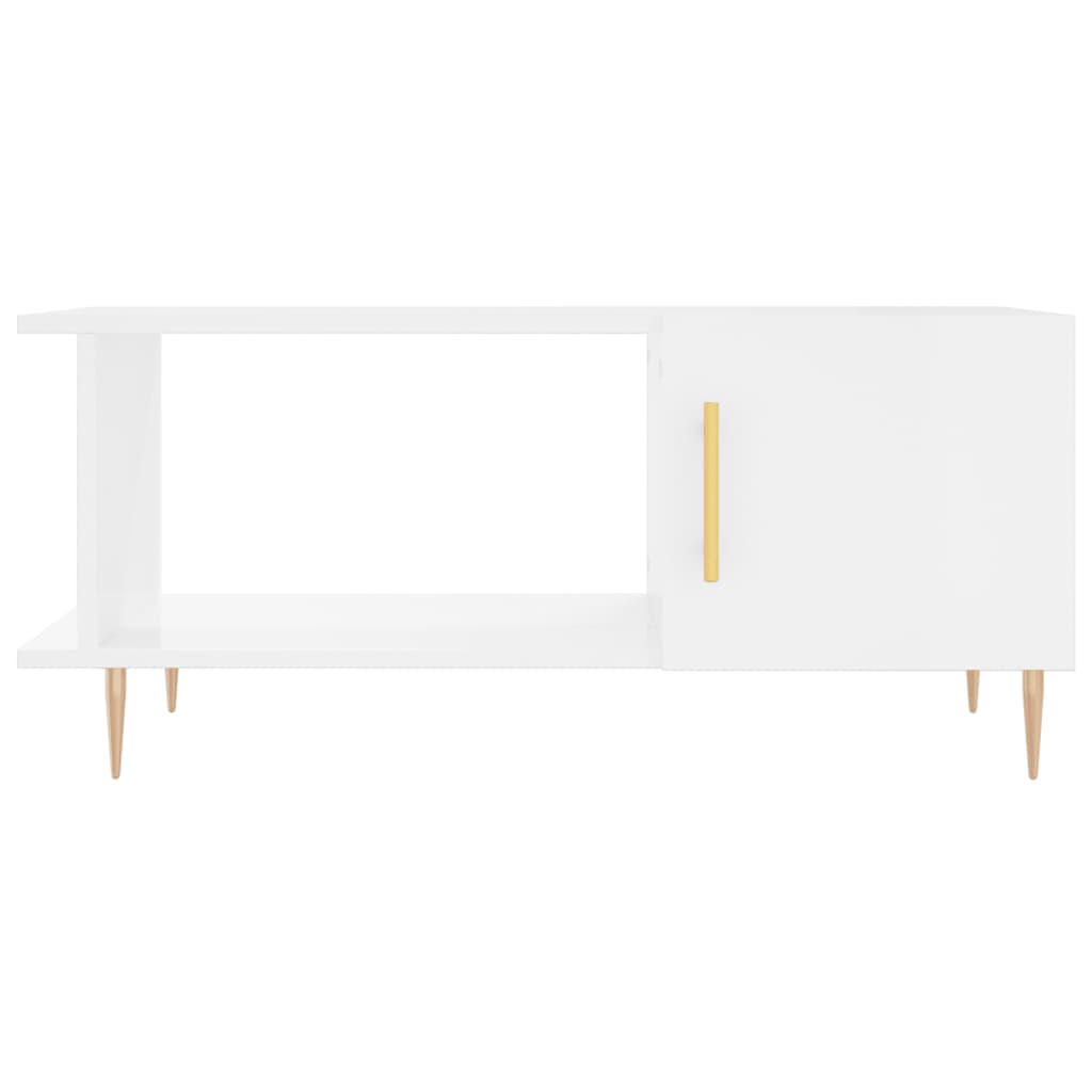 Table basse Blanc brillant 90x50x40 cm Bois d’ingénierie - Tables basses