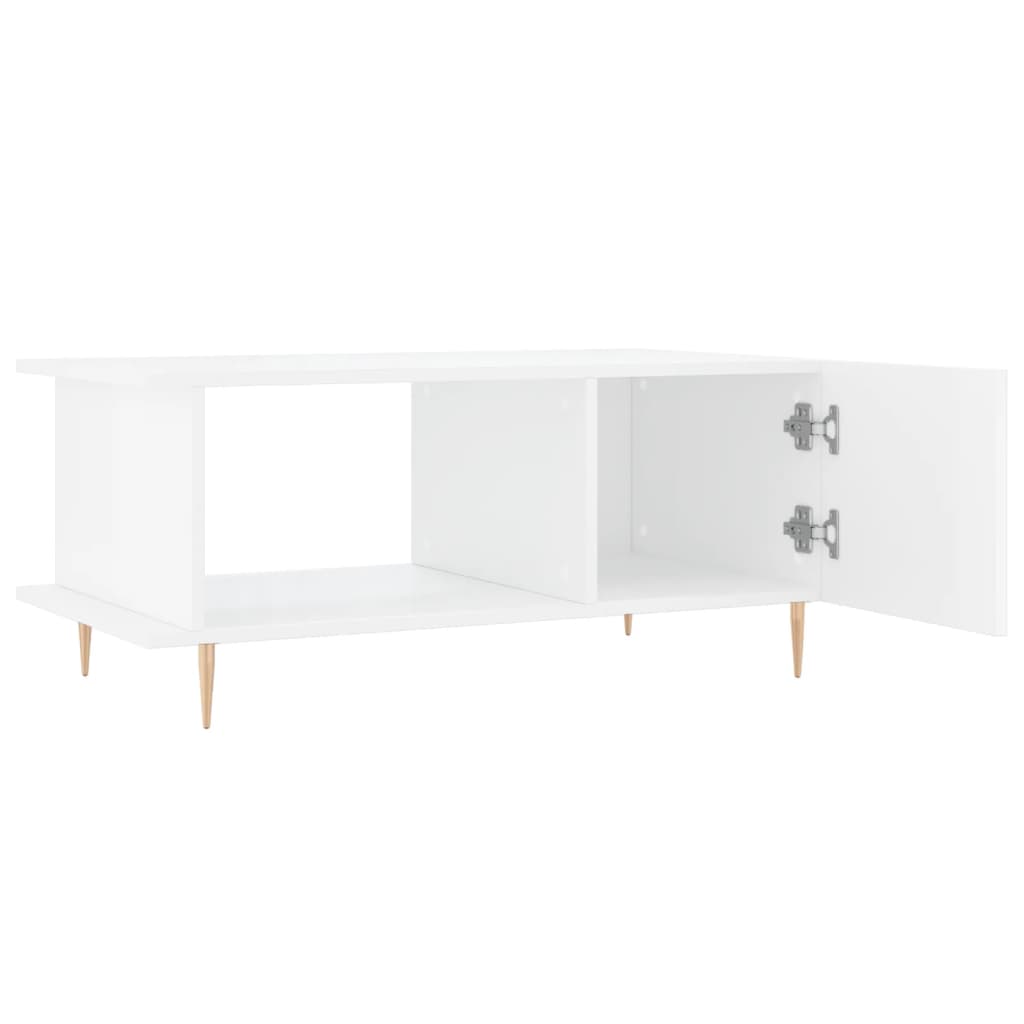 Table basse Blanc brillant 90x50x40 cm Bois d’ingénierie - Tables basses