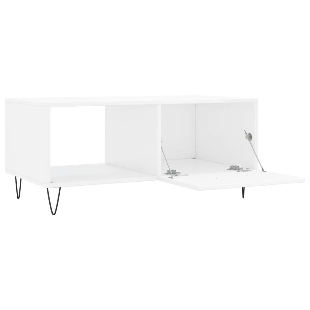 Table basse Blanc brillant 90x50x40 cm Bois d’ingénierie - Tables basses