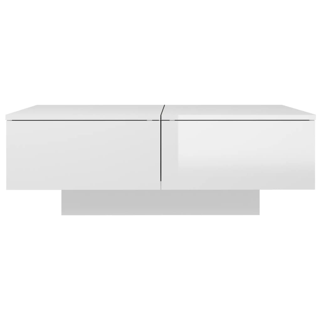 Table basse Blanc brillant 90x60x31 cm Bois d’ingénierie - Tables basses