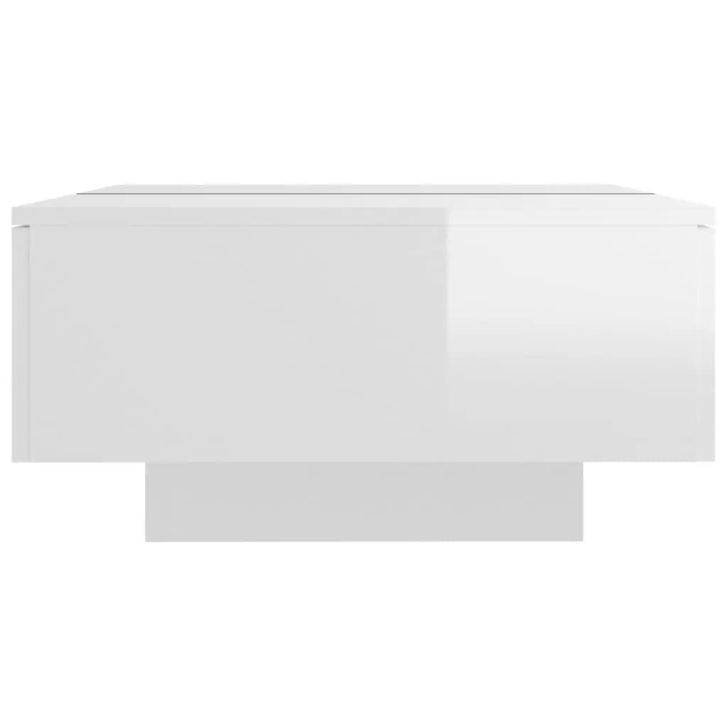 Table basse Blanc brillant 90x60x31 cm Bois d’ingénierie - Tables basses