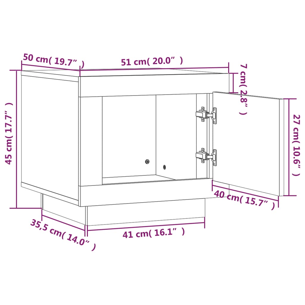 Table basse blanc et chêne sonoma 51x50x45 cm bois d’ingénierie - Tables basses