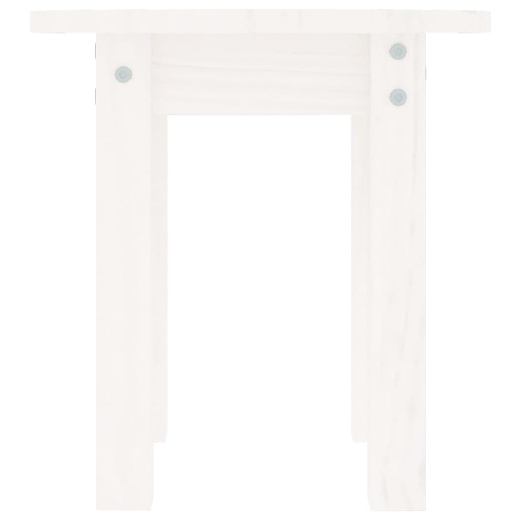 Table basse Blanc Ø 35x35 cm Bois massif de pin - Tables basses