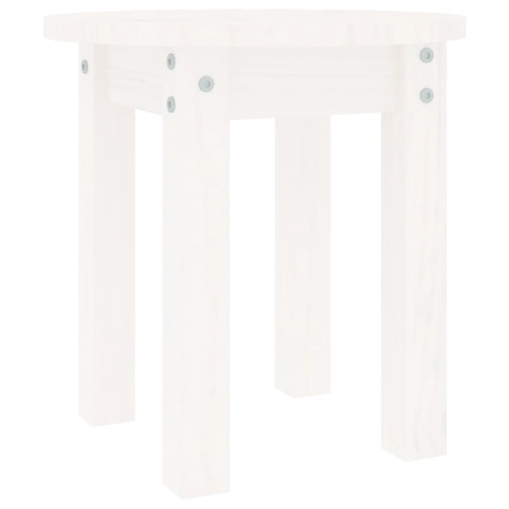 Table basse Blanc Ø 35x35 cm Bois massif de pin - Tables basses