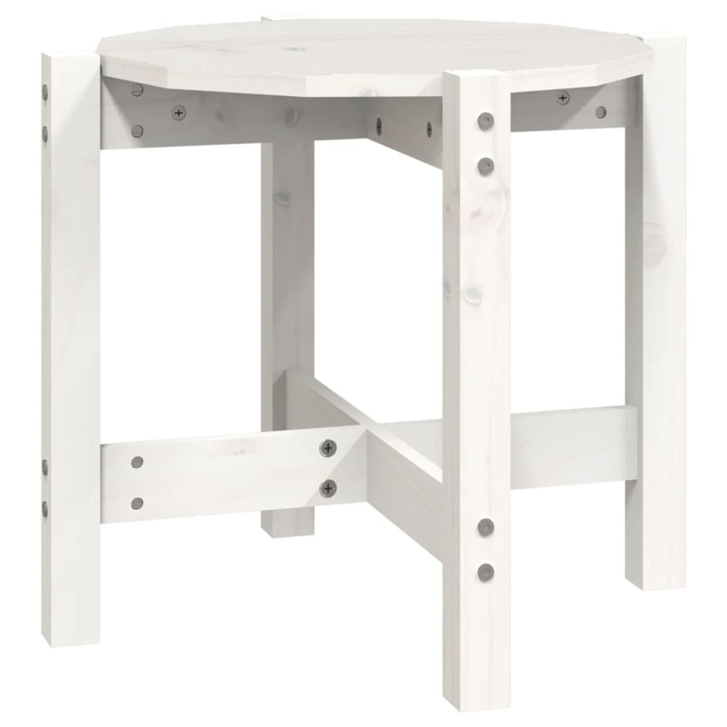 Table basse Blanc Ø 52,5x45 cm Bois massif de pin - Tables basses