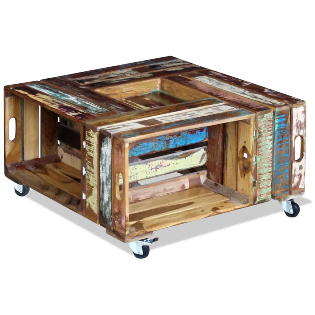 Table basse Bois de récupération massif 70x70x35 cm - Tables basses